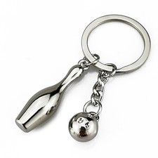 Kreative Legierung Bowlingkugel Anhänger Auto Schlüsselring Handtasche Tasche Ornament Schlüsselanhänger