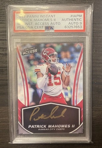 2017 Panini Instant Access Patrick Mahomes II Rookie Auto /25 PSA 9