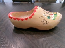 Vintage Wooden Dutch Clog She, Hand Carved, Hand Painted, Holland, 4.5" x 4"