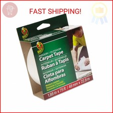 Duck Brand Indoor/Outdoor Carpet Tape, 1.88-Inch x 75 Feet, Single Roll, White 