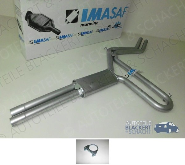 Imasaf Auspuff Mitteltopf + Schellen für Maserati Biturbo Coupe S 2.0 1981-1986-image