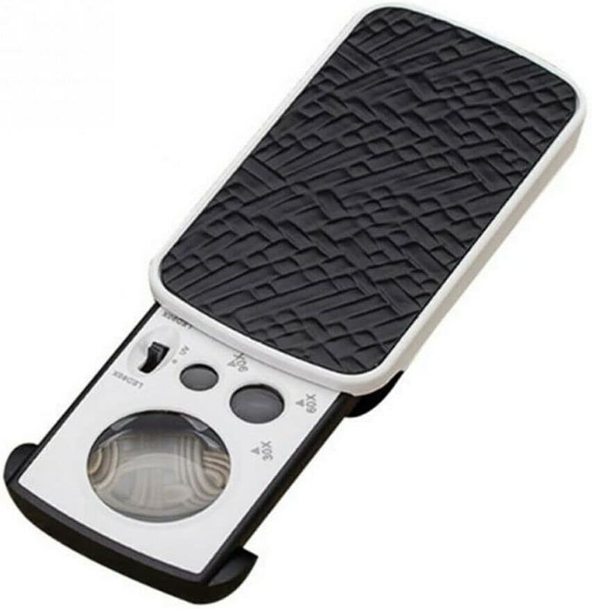 Multibao Portable 30X 60X 90X Eye Illuminated Loupe Pocket Magnifier with LED L