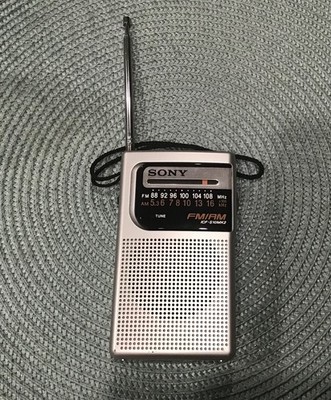 Sony ICF-S10MK2 Pocket AM/FM Radio w/ Stubby Antenna & Strap - Tested 