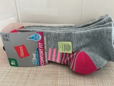 Hanes Comfort Fit Women 5-9 Ankle Socks 6-Pairs Grey Multicolor NWT