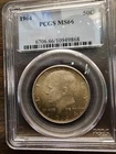 1964 P Kennedy Half Dollar PCGS MS66 Toned,  FREE SHIPPING