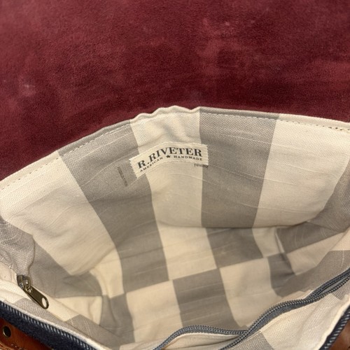 R. RIVETER Denim Hobby Purse Crossbody Leather - Picture 7 of 13