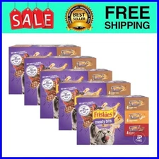 (5 pack) Purina Friskies Meaty Bits Wet Cat Food Variety Pack, 5.5 oz Cans