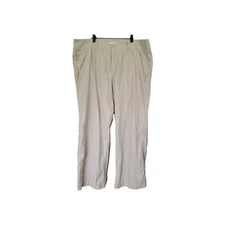 CJ Banks Linen Cotton Wide Leg Pants Womens Sz 20W Beige Neutral Minimalist Boho