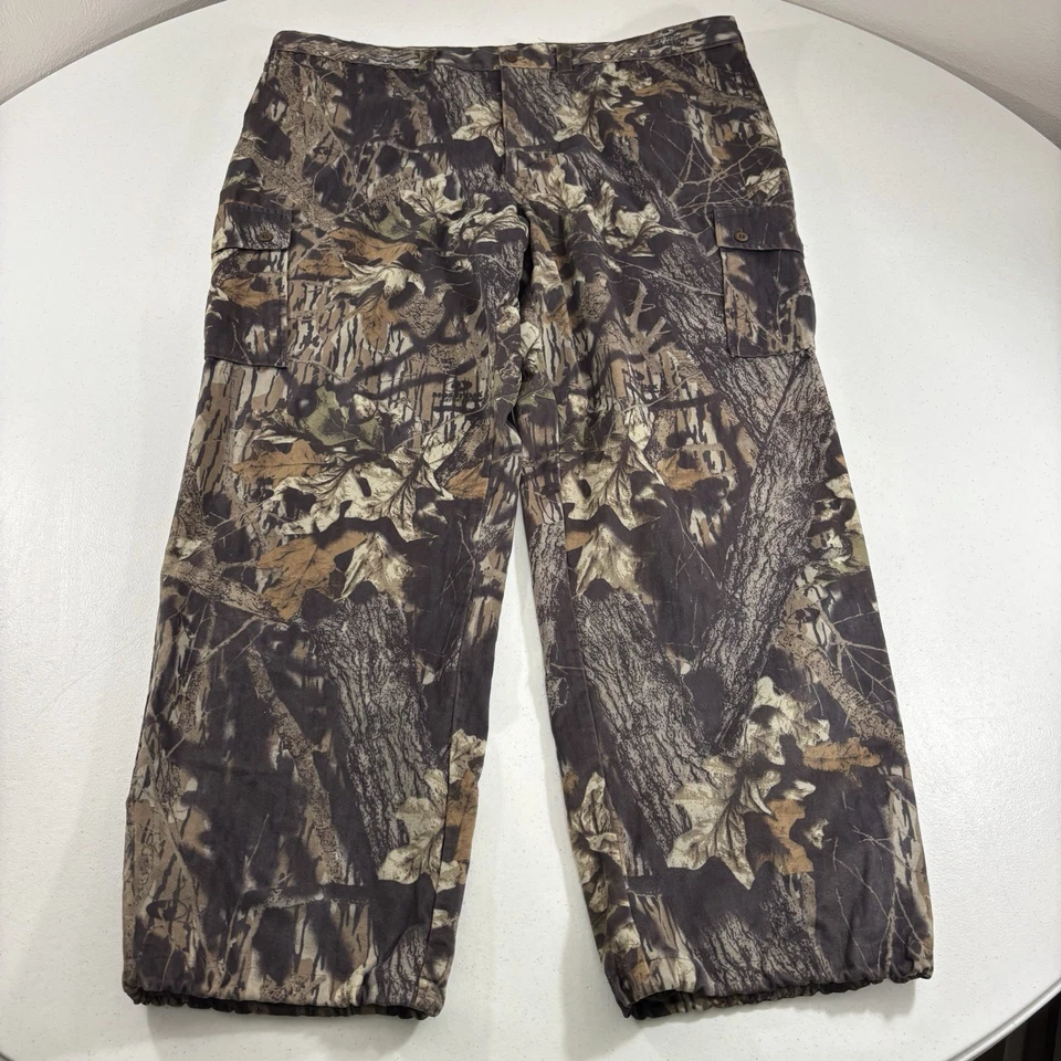 Pantalones cargo camuflados de tela de montar Y2K Woolrich de colección cincha al tobillo roble musgo ruptura 2X Foto 2 de 4