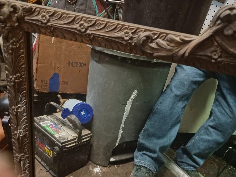 ESPEJO DE PARED GRANDE VINTAGE ITALIANO SIGLO X FRANCÉS ROCOCO estilo madera tallada dorada Foto 3 de 4