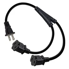 1-15P to Dual 1-15R Splitter Cord,2-Prong Extension 2ft/0.6m 1-15P to 2X1-15R