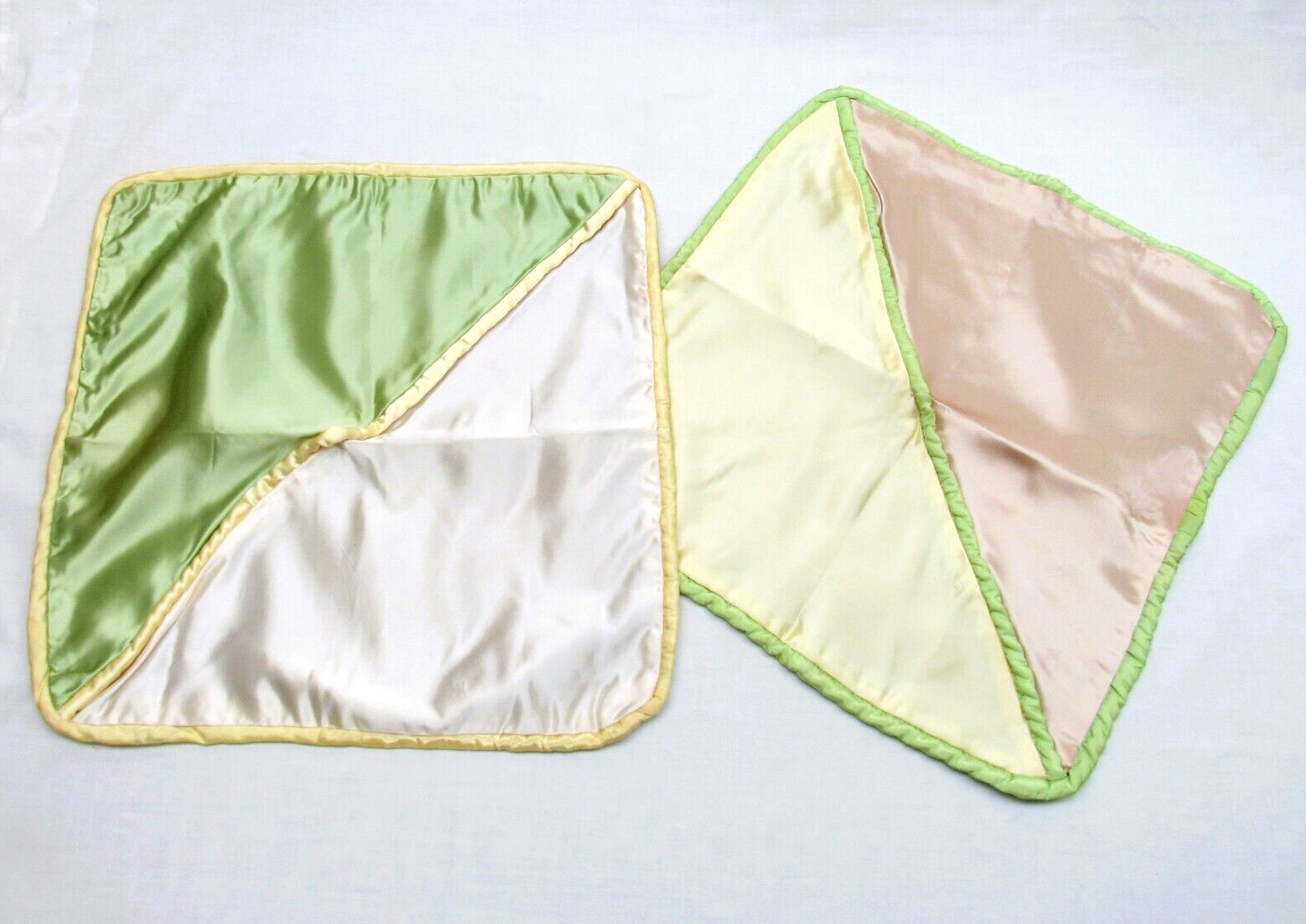 2 Vintage Satin Pillow covers decorative 15