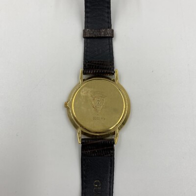 VINTAGE GUCCI WATCH 3000M Gold Dial Brown Strap | eBay