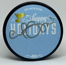 Carl Gunnarsson 2016 Holidays St Louis Blues 14 Fund Signed Autograph Puck