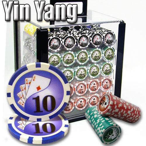 New 1000 Yin Yang Poker Chips Set with Acrylic Case - Pick Denominations! - Picture 1 of 8