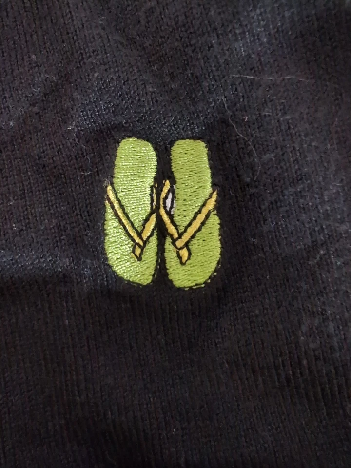 Sydney Easton Black Top, Square Neck,Flip Flop Print Size Large - Image 4 of 4