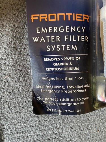 Aquamira Frontier Emergency Water Filter System 67005 Filters Up To 20 Gallons - Picture 2 of 4