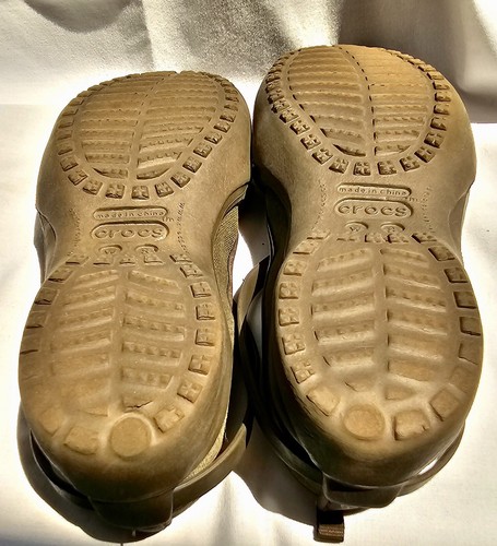 Crocs Celeste Mary Jane gekreuzte Riemen Schuhe Slipper braun Canvas Damen Größe 8 - Bild 10 von 10