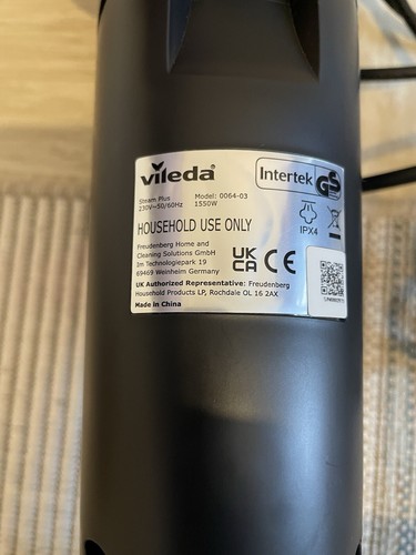 Genuine Vielda Steam Mop 1550W Steam Plus 0064-03 Main Motor Body Black - Picture 6 of 8