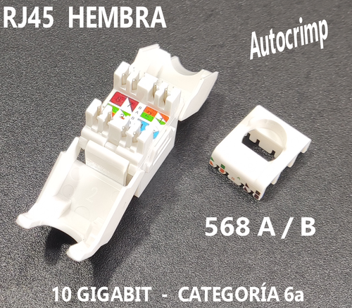 CONECTOR HEMBRA RJ45 Categoría 6a 10GIGABIT. Lote 10 unidades - Imagen 4 de 4