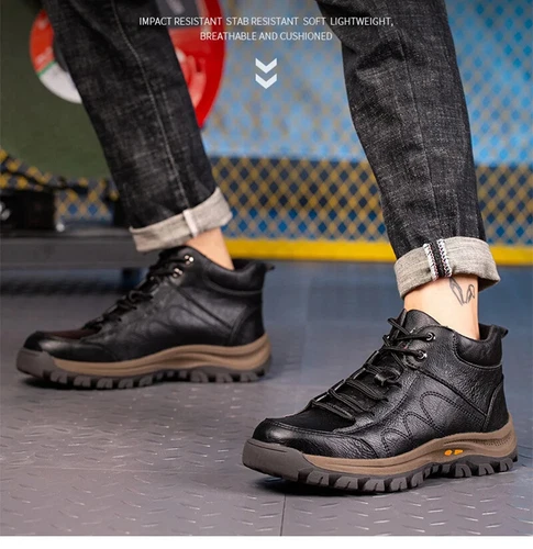 Men Safety Shoes Work Boots Steel Toe Shoes Safety Boots Anti-Smashing Sneakers - Picture 9 of 25