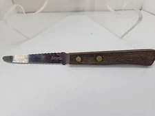 Robinson Grapefruit Knife Serrated Curved Blade 2 Sided Wood Handle USA K22