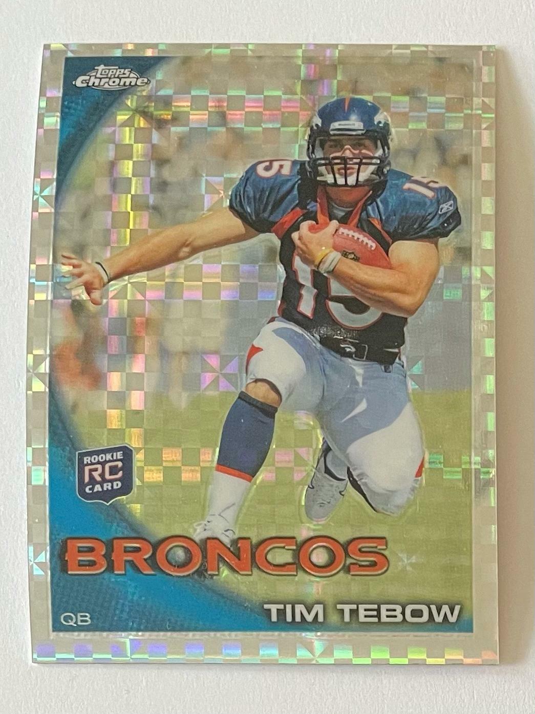 2010 Topps Chrome TIM TEBOW #C100 Xfractor Refractor RC