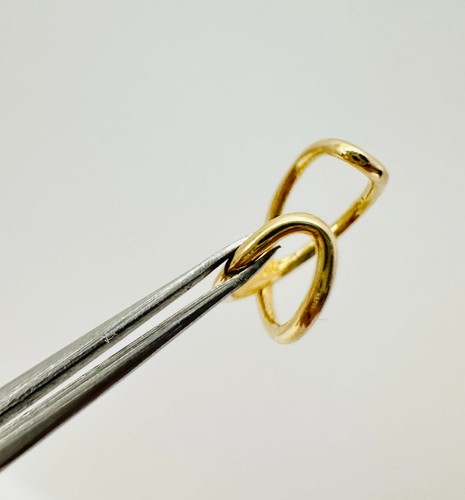 14K Solid Yellow Gold SINGLE Small Lightweight Infinity Ear Cuff Earring - Picture 7 of 14
