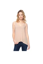 NWT Splendid Vneck Shirt Tank Top Color Peach Size Small Flared Hem $70 K223