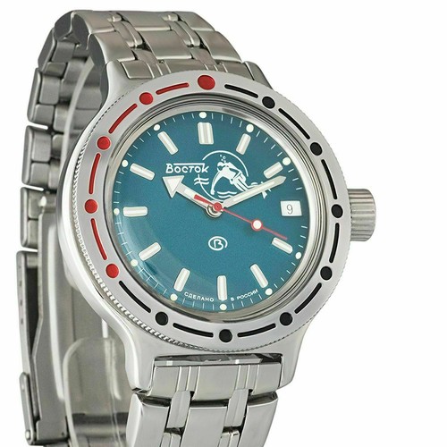 Vostok Amphibia 420059 Watch Scuba Dude Diver Mechanical Automatic US SELLER - Afbeelding 1 van 10