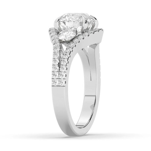 Round Solitaire Labgrown Diamond Engagement Ring 18k White Gold 3.75 Ct F VVS2 - Picture 9 of 23