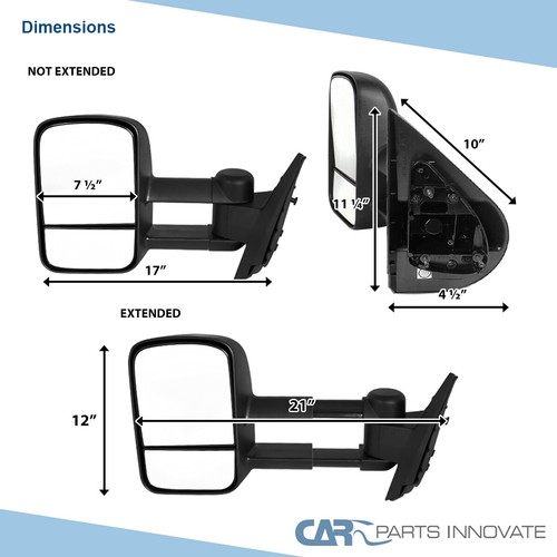 Fully Adjustable Tow Mirrors Fit 0714 Chevy Silverado GMC Sierra 1500