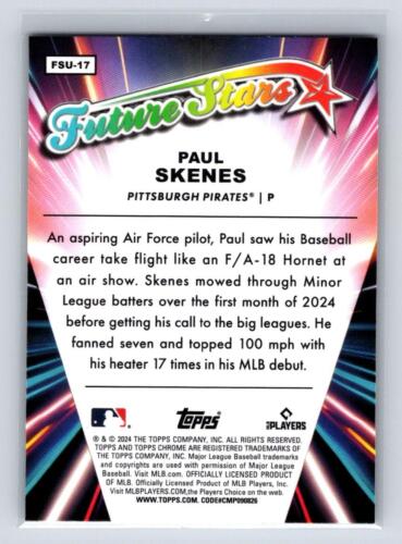 2024 Topps Chrome Update #FSU-17 Paul Skenes -Future Stars-Pirates - Picture 2 of 2