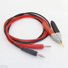 1set 1M/3.3ft Alligator Kelvin Clip to Banana Plug SMD Silicon Test Cable Lead