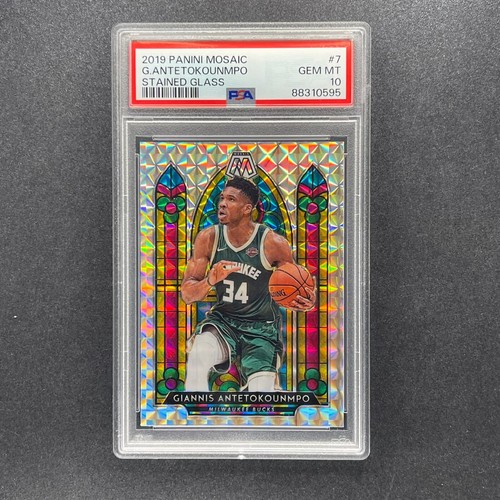 2019 PANINI MOSAIC GIANNIS ANTETOKOUNMPO STAINED GLASS SSP PSA 10 ๐ GEM MT!
