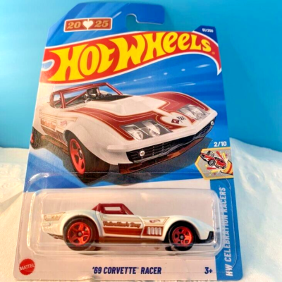 HOT WHEELS 2025 '69 CORVETTE RACER WHITE 51/250 HYX01 VALENTINE'S