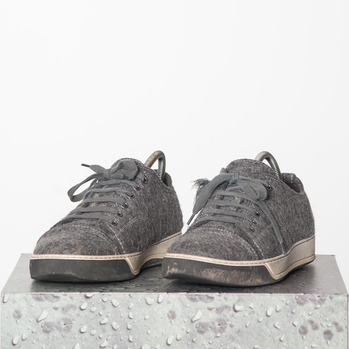 LANVIN Sneakers Gray Flannel Low Top EU6 US6.5 - Picture 3 of 6