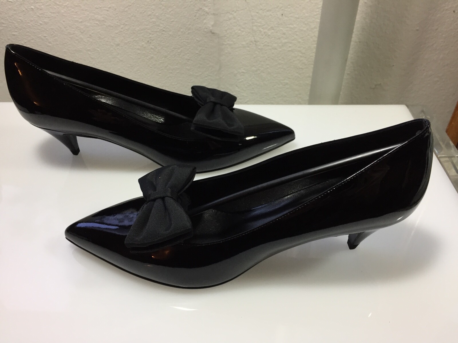 Scarpe décolleté Hedi Slimane LA Saint Laurent da donna in pelle con tacco a gattino taglia US 8