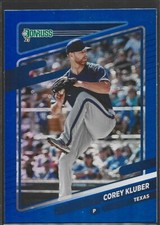 2021 Donruss Holo Foil Blue 63 Corey Kluber - Texas Rangers