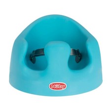 Nuby My Floor Seat Soft Foam Baby Booster Seat with 3-Point Harness, Aqua