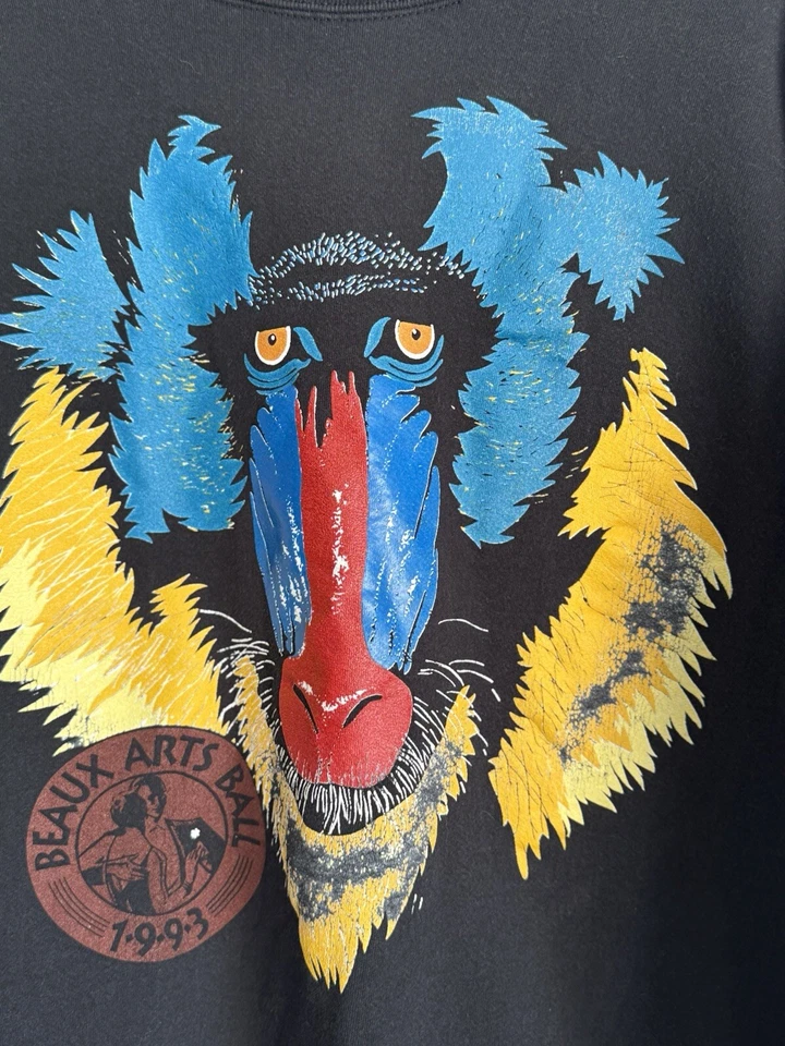 Sudadera De Colección Lee Mandrill Mono XL Bellas Artes Baile 1993 Gráfico Colorido Foto 3 de 4