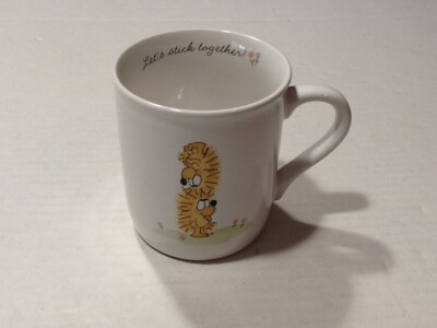 Hallmark Rim Shots ''Lets Stick Together'' Coffee Cup 8 oz Mug 1985 Vintage Japan