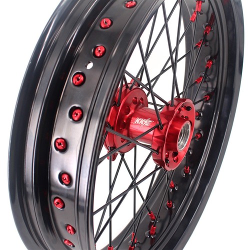 KKE 17" Super Moto Wheels Red Fit Honda CRF250RX CRF450RX 2020-2025 CRF450X 2019 - Picture 9 of 12