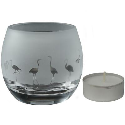 Milford Animo Glas klein Kristallglas Teelicht Kerzenhalter Flamingo Fries