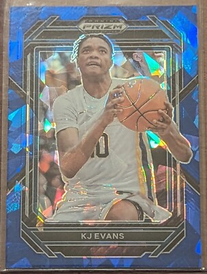 KJ EVANS 2023-24 Panini Prizm Draft Picks Blue Cracked Ice /99 #14