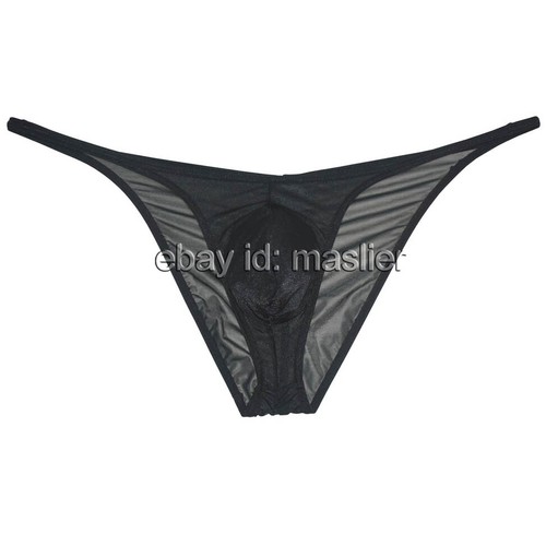 Herren Glas Garn Bikini String Slip Transparent Glitzern Frech Beutel Slip Unterwäsche - Bild 2 von 28