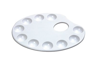 Oval Artist Farbpallette Mischplatte 10-Fach Kunststoff Malpalette Handwerk