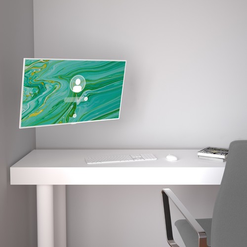 TV or Monitor Wall Mount Bracket White With Arm, Tilt & Swivel up to 32" Screens - Picture 2 of 8