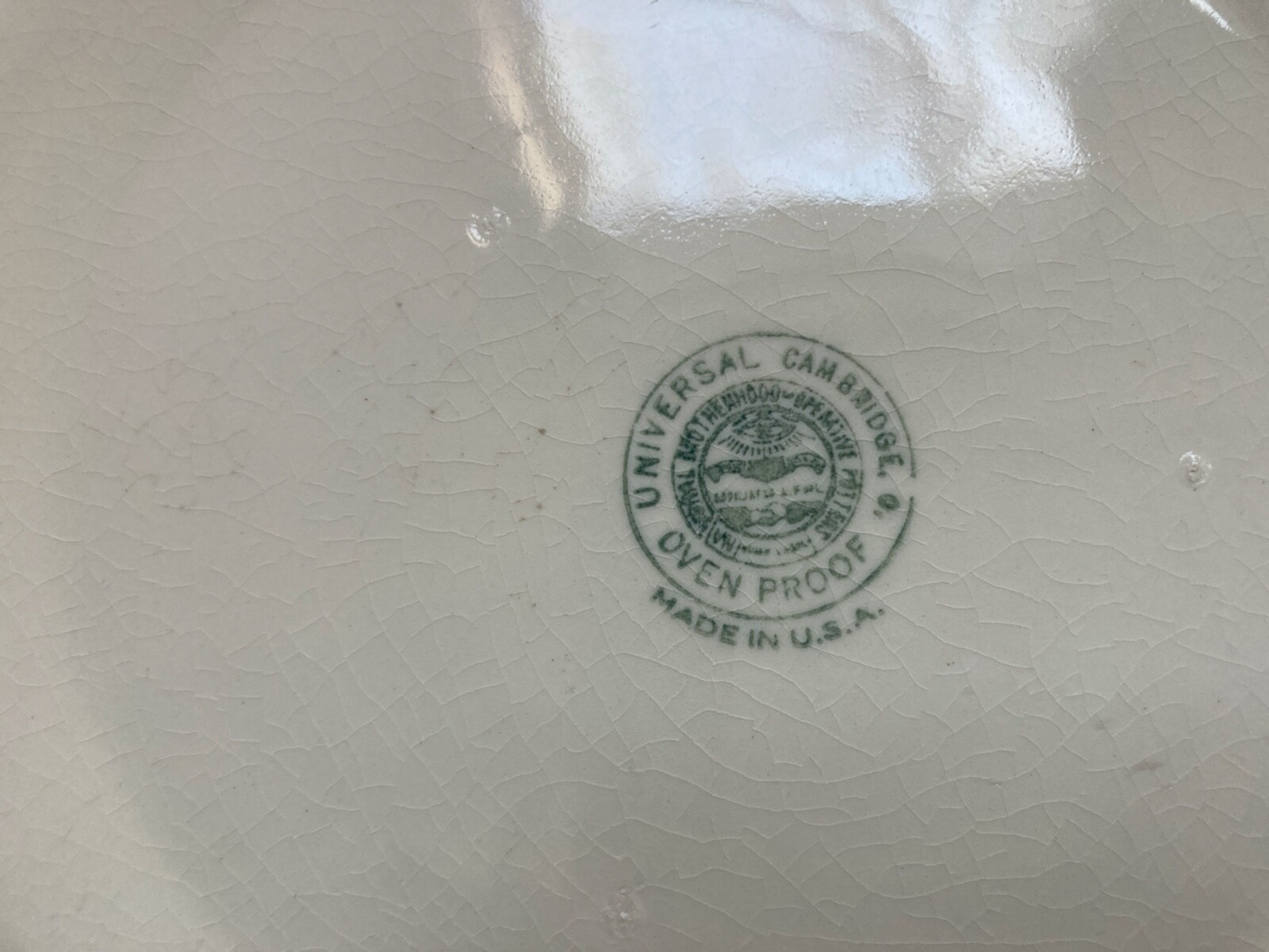 Vintage Universal Potteries Art Deco Red Stripe Refrigerator Stacking Set