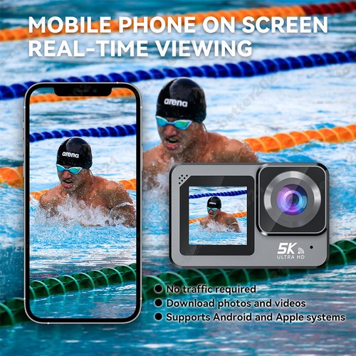 5K 30FPS Action Camera Sport Camera Dual Screen Remote Control Underwater Camera - Picture 8 of 12